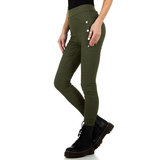 Stylish aanpassende groene hoge taille broek._