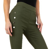 Stylish aanpassende groene hoge taille broek._