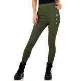 Stylish aanpassende groene hoge taille broek._