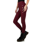 Stylish aanpassende bordeaux taille broek._