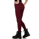 Stylish aanpassende bordeaux taille broek._