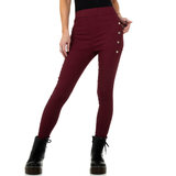 Stylish aanpassende bordeaux taille broek._