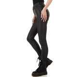 Classy zwarte leatherlook broek._