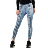 Fashion skinny jeans met veters._