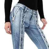 Fashion skinny jeans met veters._