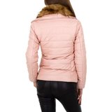 Trendy rose korte leatherlook jacket._