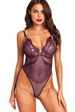 Sexy purperen bodysuit in kant._