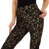 Fashion zwart-gouden legging._