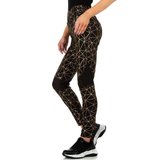 Fashion zwart-gouden legging._