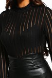 Trendy zwarte hoge col bodysuit.SOLD OUT_