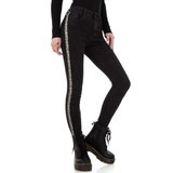 Zwarte skinny jeans met snake print deco lijn._