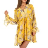 Petite robe jaune imprimée._