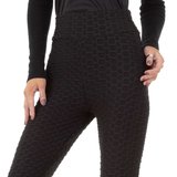 Sportieve zwarte legging met struktuur._