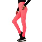 Sportieve koraal rode legging met struktuur._