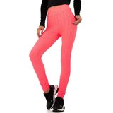 Sportieve koraal rode legging met struktuur._