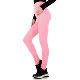 Sportieve rose legging met struktuur._