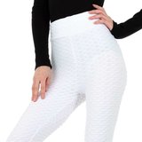 Sportieve witte legging met struktuur._