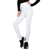 Sportieve witte legging met struktuur._