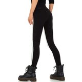 Fashion zwart-zilveren leatherlook broek.SOLD OUT_