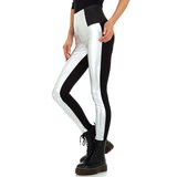 Fashion zwart-zilveren leatherlook broek.SOLD OUT_