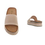 Beige mule Gemma met etnic motief._