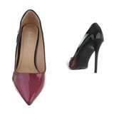 Prachtige zwart/purperen pump Belinda_