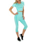 Turqouise 2 delige fitness-yoga outfit._