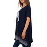 Donker blauwe oversized blouse met dreamcatcher en strass._