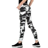 Trendy grijs-witte camouflage jogger jeans._