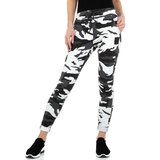 Trendy grijs-witte camouflage jogger jeans._