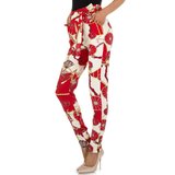 Legging chino blanc-rouge à motif._