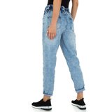 Hippe washed licht blauwe mom fit jeans._