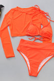 Bikini orange fluo 3 pièces._