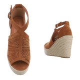 Bruine hoge sandaal met sleehak Krista._