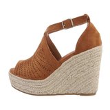 Bruine hoge sandaal met sleehak Krista._