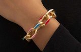 Gouden armband met gekleurde schakels. SOLD OUT_