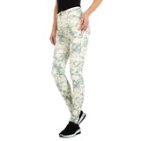 Fashion wit-groene mix broek._