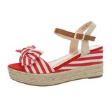 Zomerse rode wedge sandaal Manon._