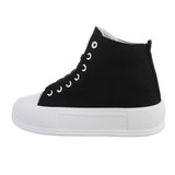 Zwarte hoge textiel sneaker Mariana._