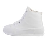 Witte hoge textiel sneaker Mariana._