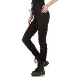 Skinny zwarte gefronste jeans broek._