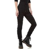 Skinny zwarte gefronste jeans broek._