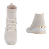 Trendy hoge beige sock sneaker Verda._
