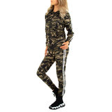 Fashion armygreen camouflage loungewear._