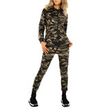 Fashion armygreen camouflage loungewear._