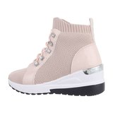 Trendy hoge beige sock sneaker Dedi_