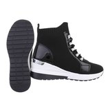 Trendy hoge zwarte sock sneaker Dedi_