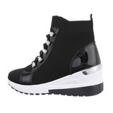 Trendy hoge zwarte sock sneaker Dedi_