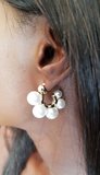 Gouden oorbellen met parels in semi cirkel design.SOLD OUT_