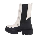 Beige-zwarte boot Brisha._